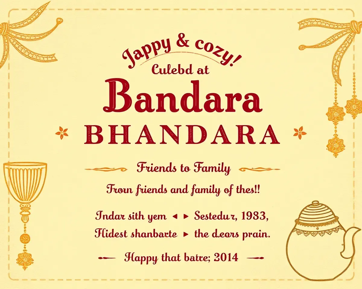 Traditional Bhandara Celebration Invitation Card