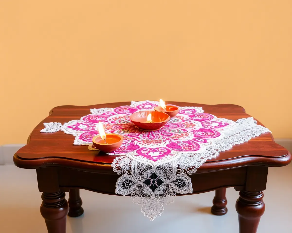Traditional Diwali Decoration on Warm Beige Background