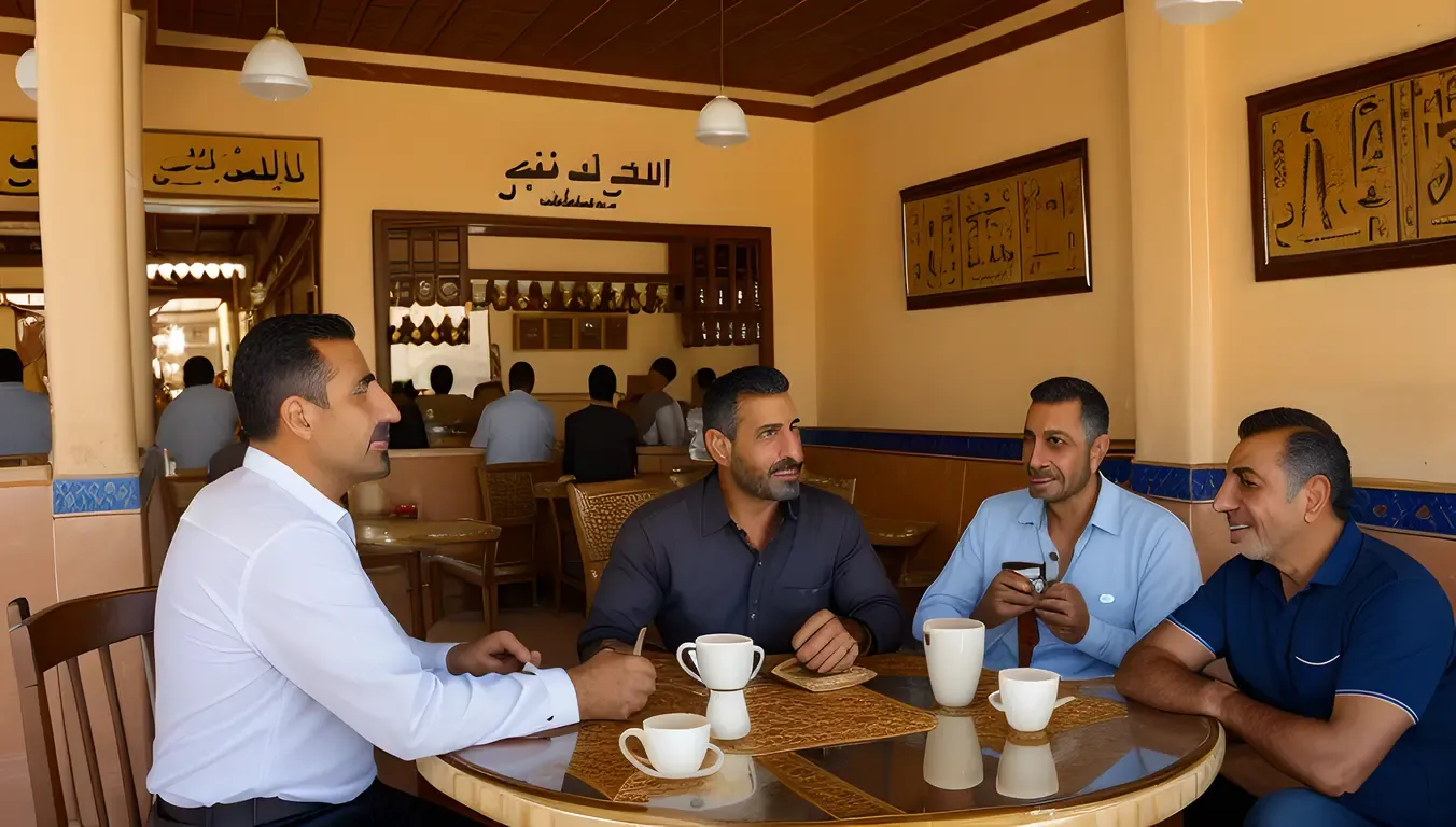 Traditional Egyptian Coffee Shop in Sharm El-Sheikh with Locals