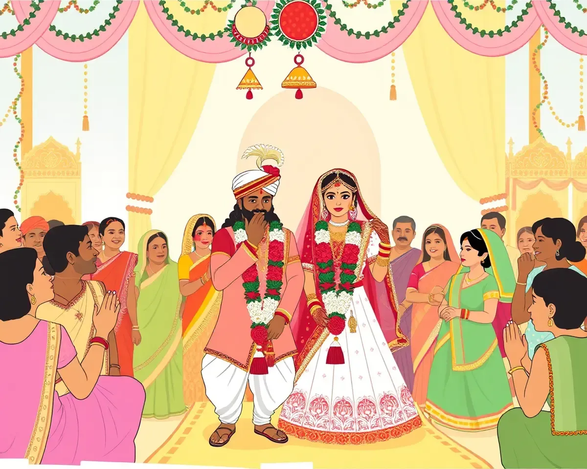 Traditional Gujarati Wedding Ceremony amidst Kali Chaudas Celebration