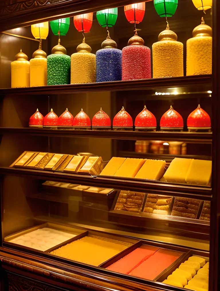 Traditional Indian Sweets Shop Display of Sheer Khurma
