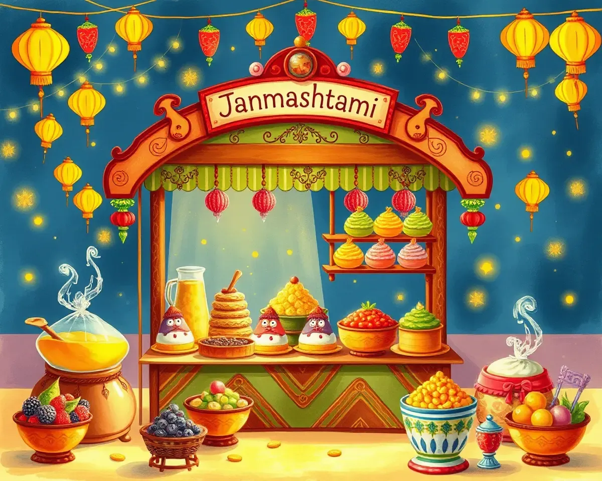 Traditional Indian Sweets Stall for Janmashtami Festival