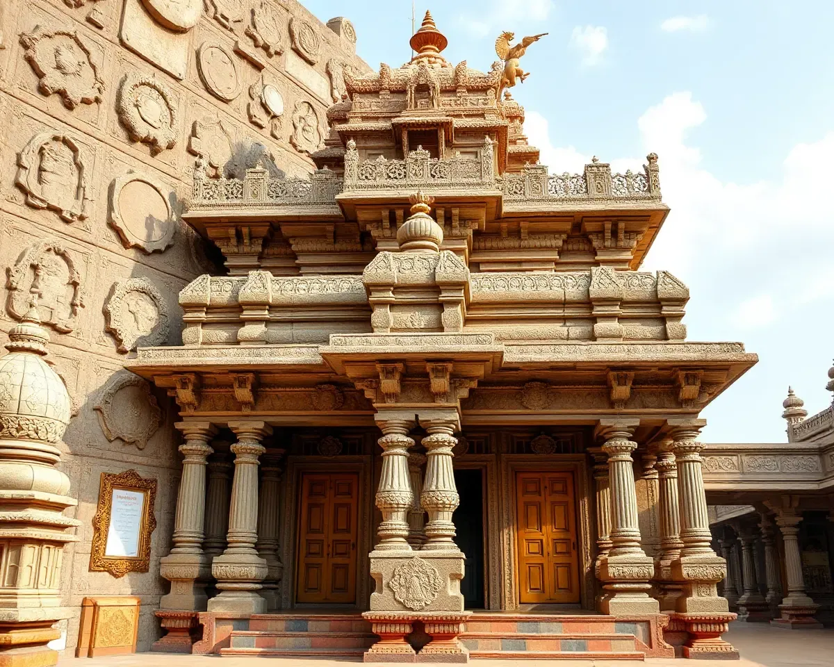 Traditional Indian Temple with Seamless Kota Stone Texture