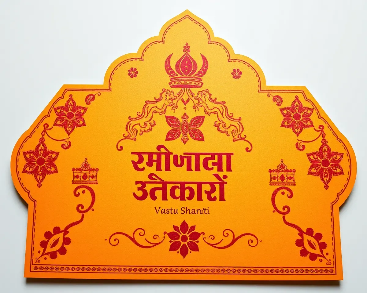 Traditional Indian Vastu Shanti Invitation Card Design
