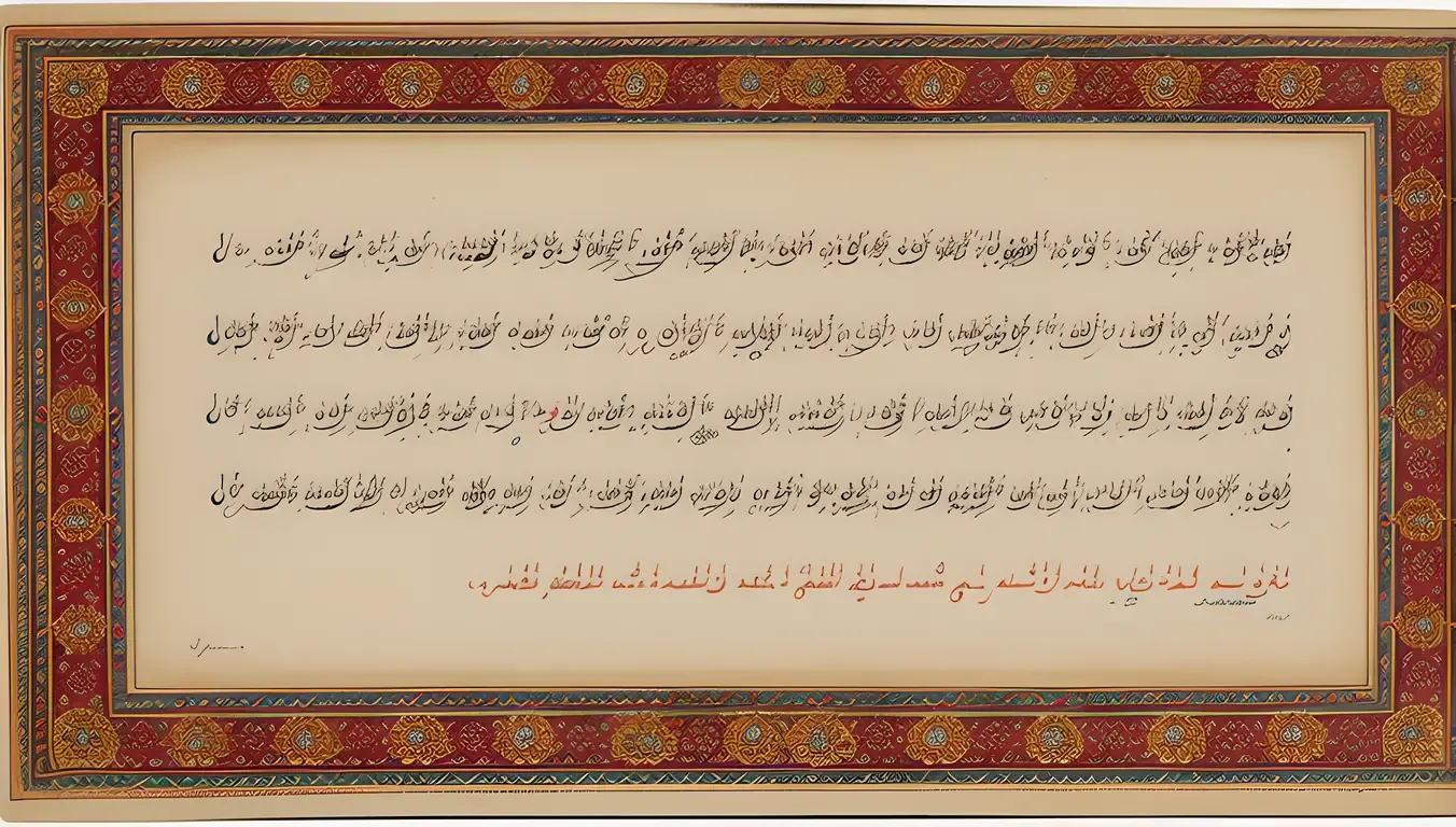 Traditional Persian Ghazal Illustration with Intricate Calligraphy