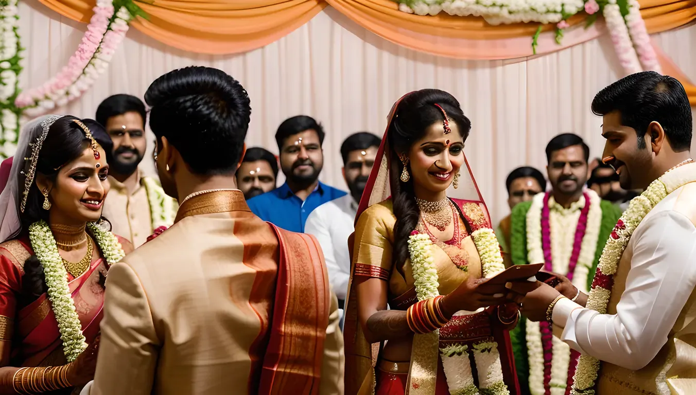 Traditional Tamilian Wedding Ceremony with Family and Friends