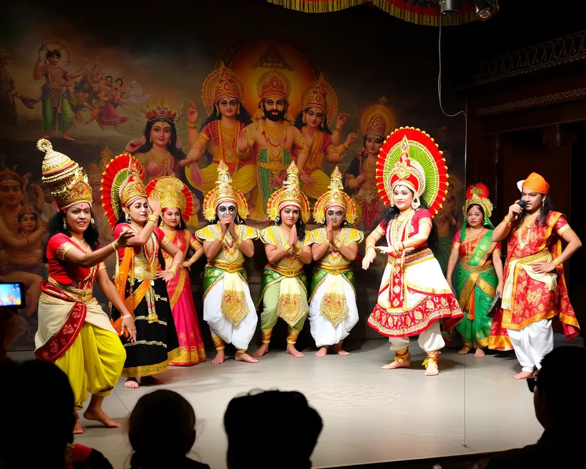 Traditional Yakshagana Performance with Elaborate Costumes