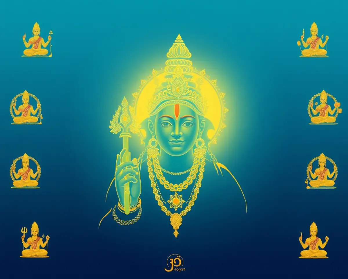 Transparent Lord Krishna's Divine Form with Radiant Golden Aura