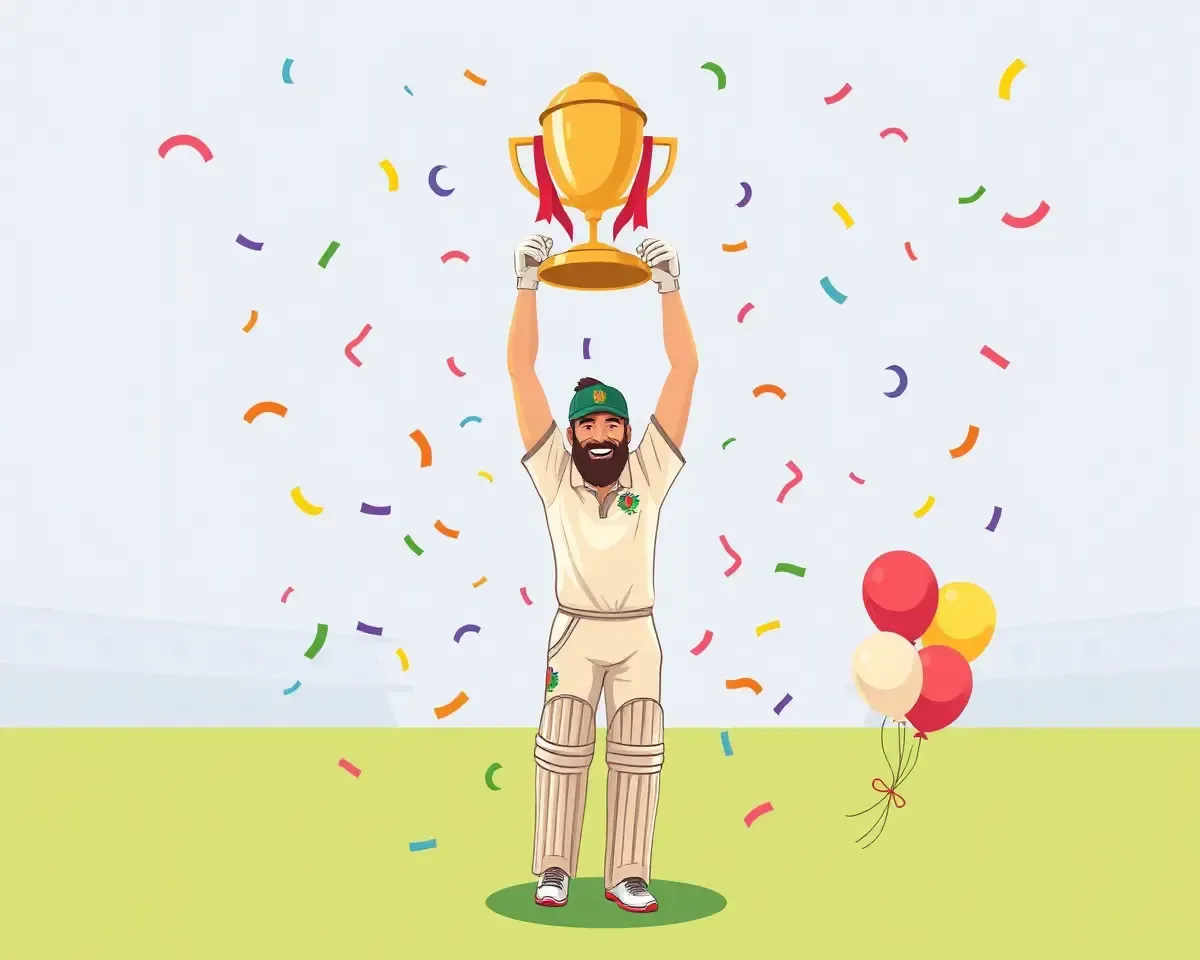 Triumphant Cricketer Lifts Cricket World Cup Trophy