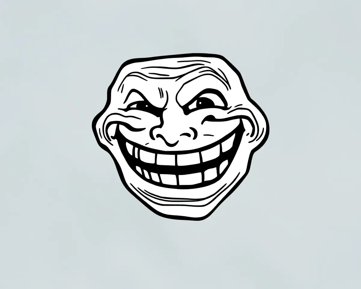 Troll Face Image: Famous Emoji of Internet Troll Culture