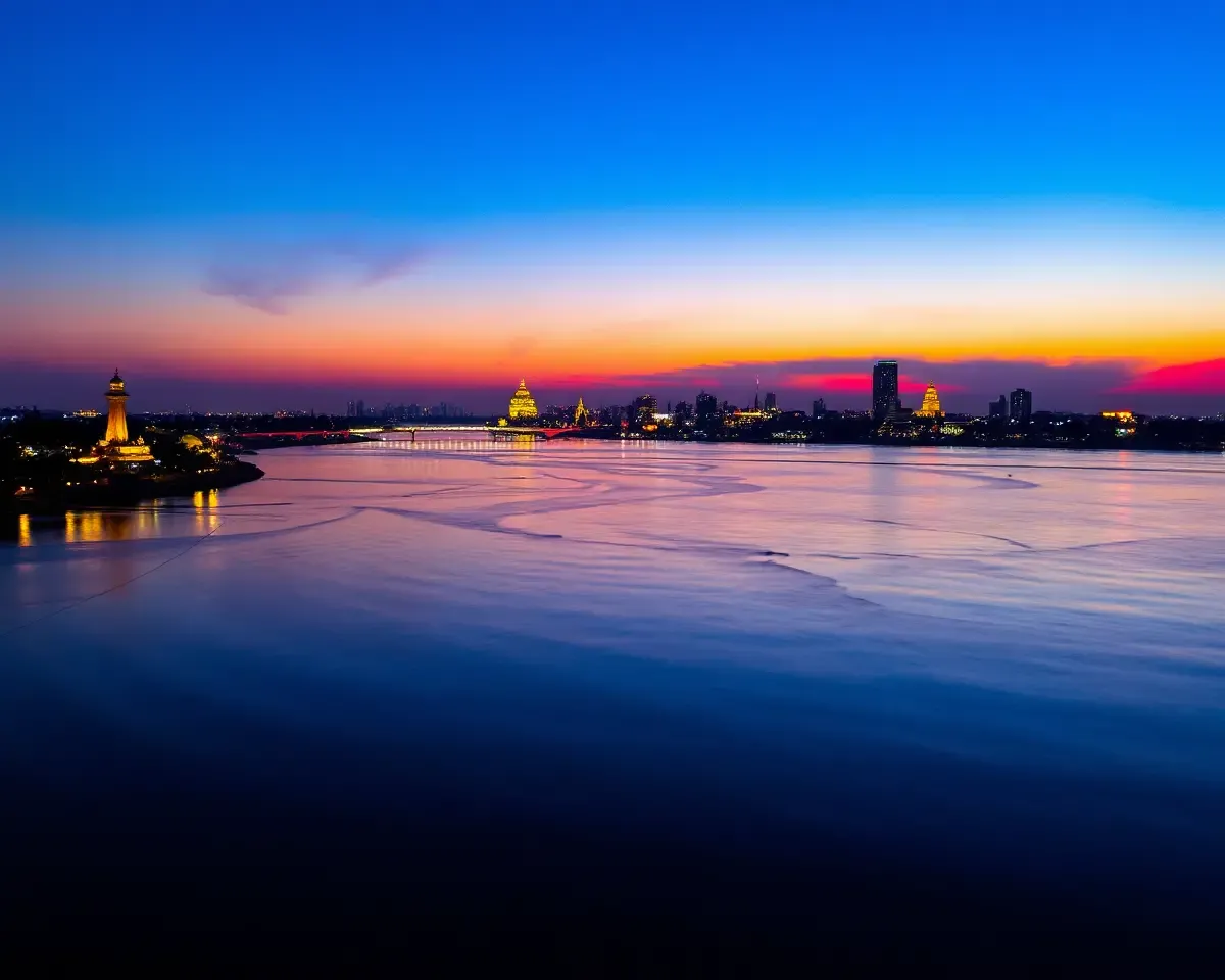 Twinkling Lights on Sabarmati River for Happy Dhanteras