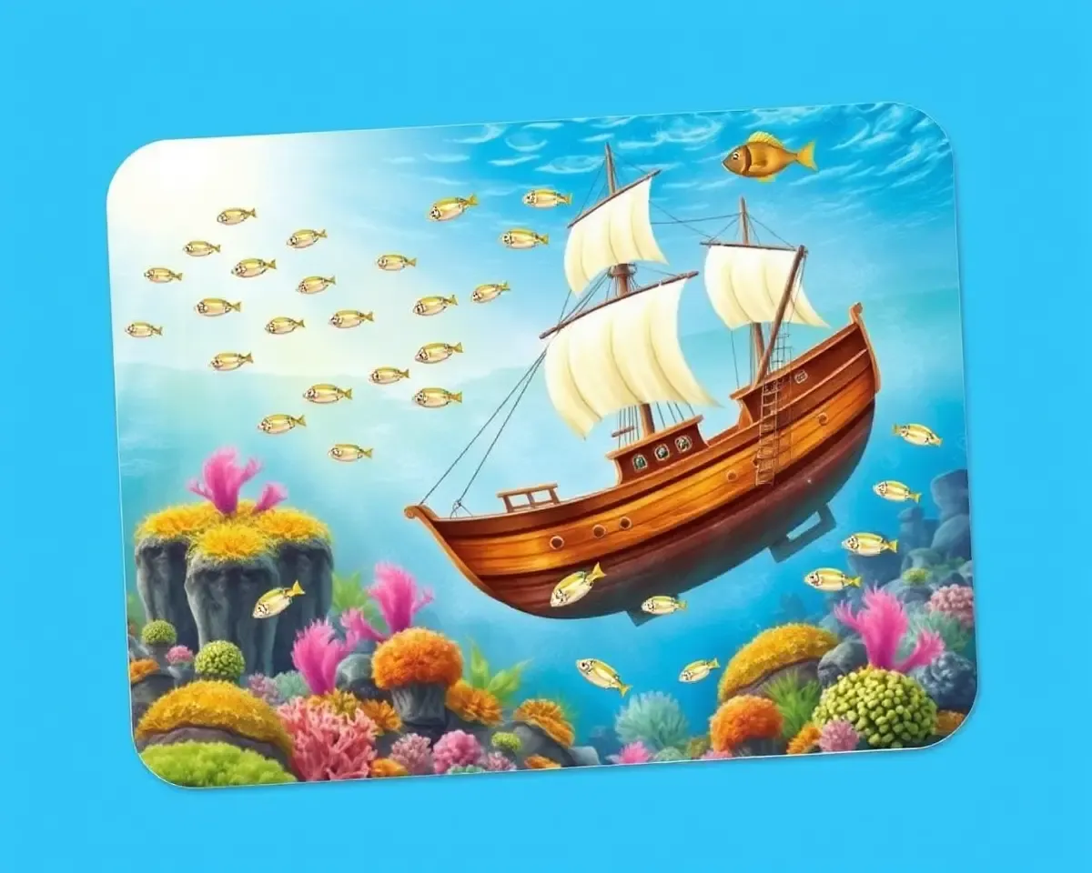 Underwater Scene Simant Sanskar Card Aquatic Life