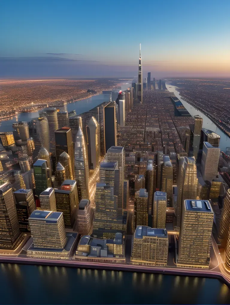 Urban Cityscape in Good Morning HD 3D Image