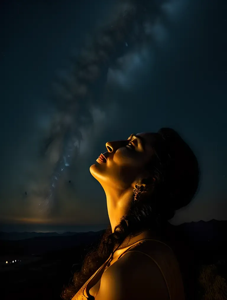 Varahamihira's Contemplative Gaze at the Night Sky
