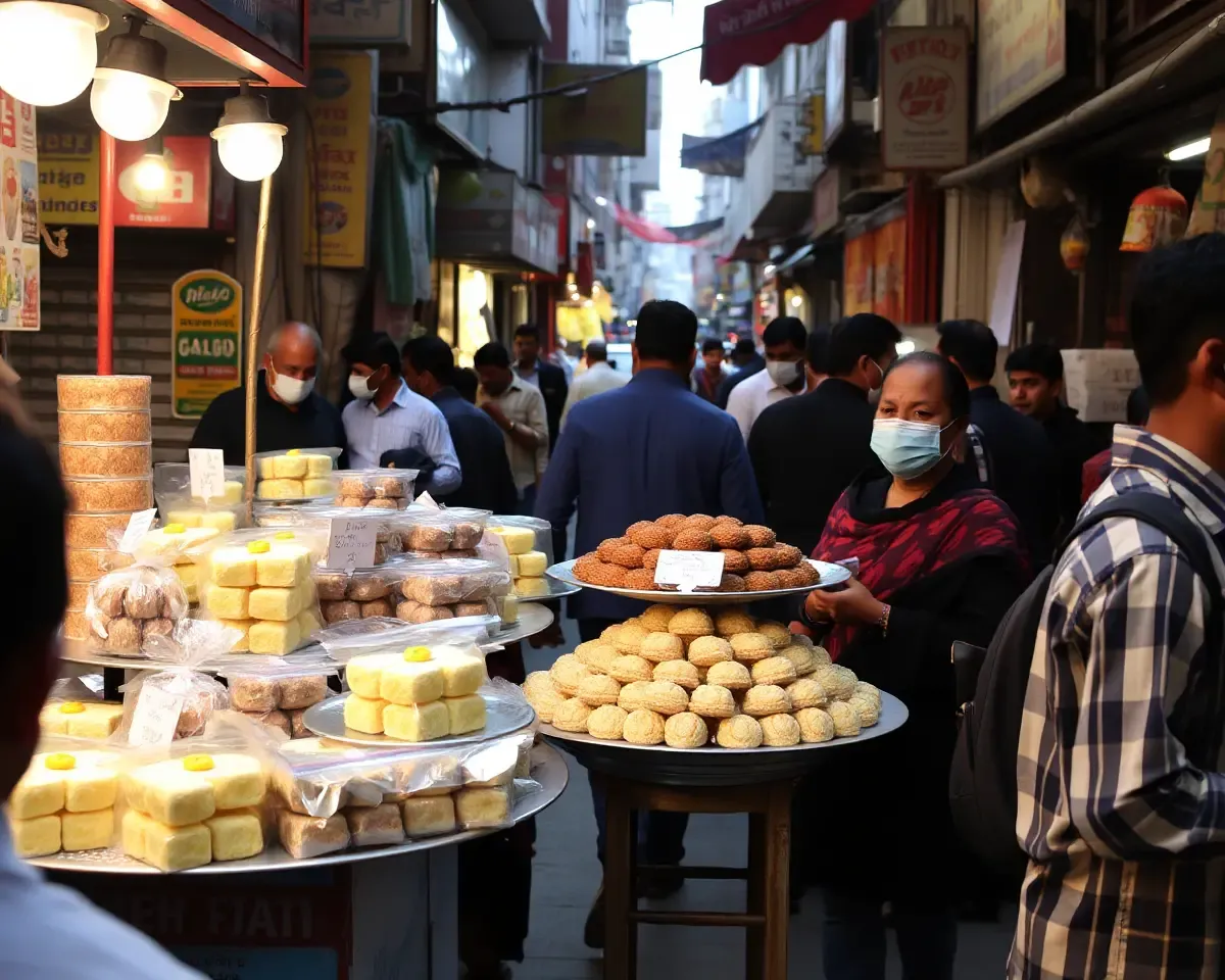 Vendors Sell Variety of Bengali Sweets, Including Shok Sandesh