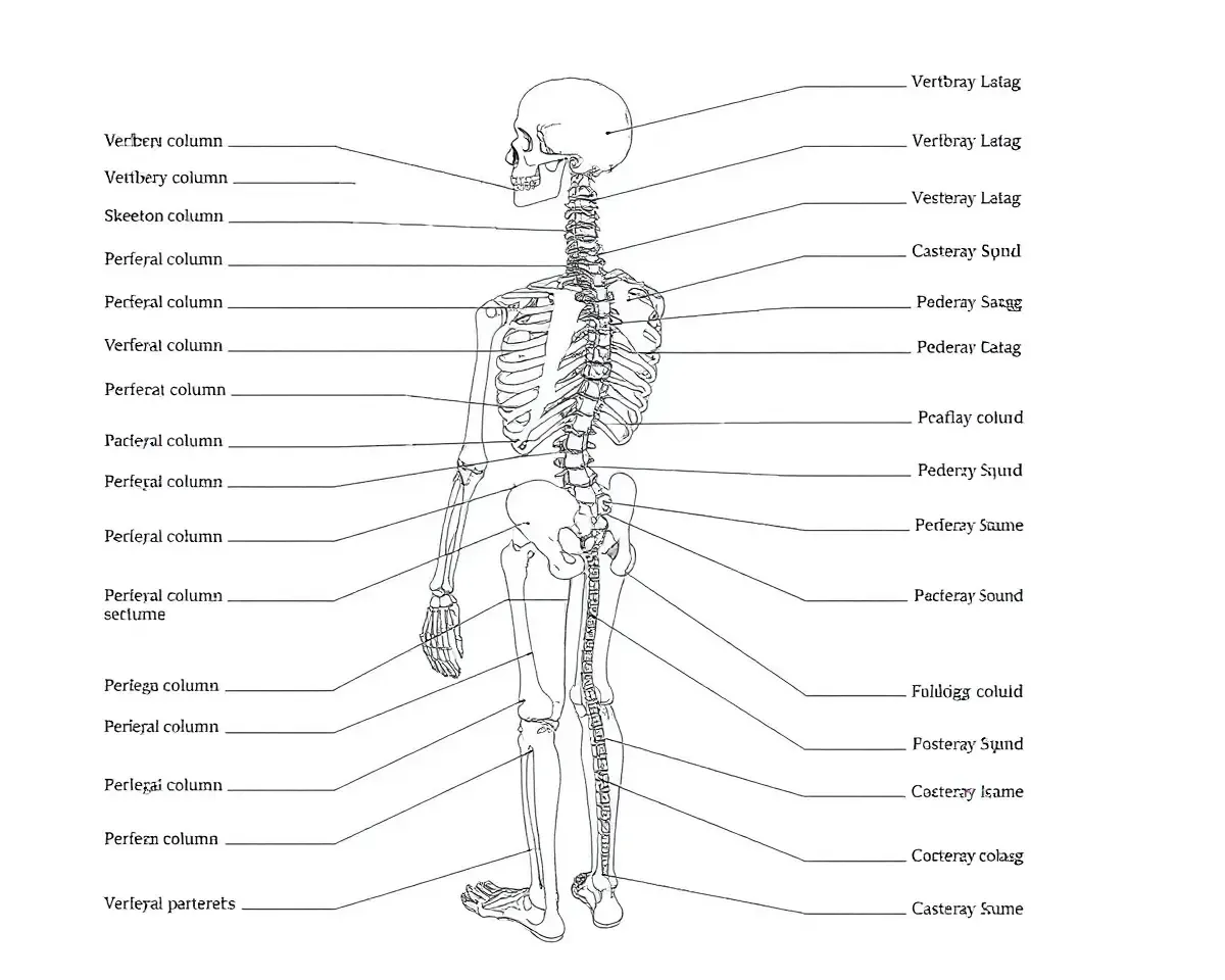 Vertebral Column and Spinal Cord Skeleton Diagram