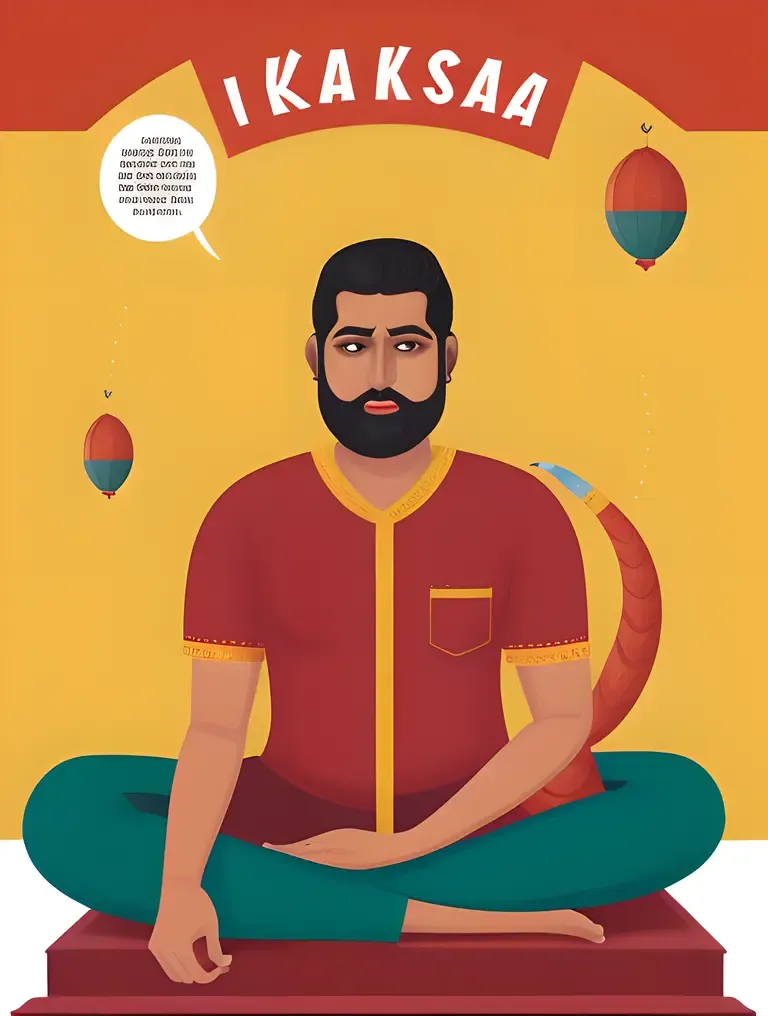 Vibrant Illustration of Kanakadasa's Life Story and Struggles