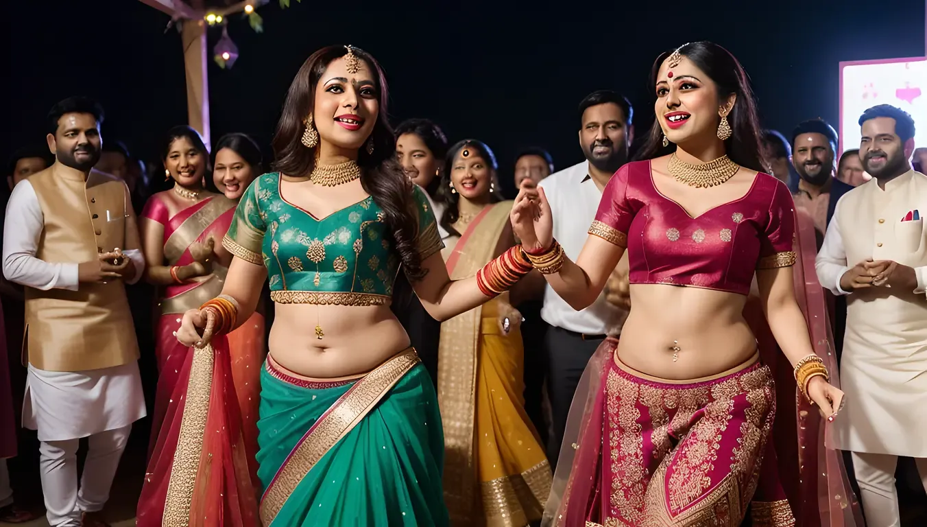 Vibrant Indian Bhabhi Dances at Wedding Celebration