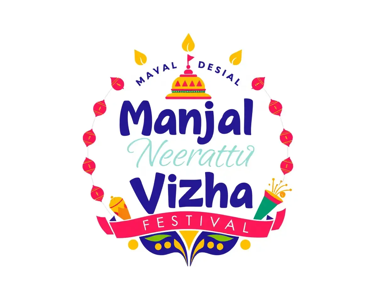 Vibrant Manjal Neerattu Vizha Festival Logo Design Concept