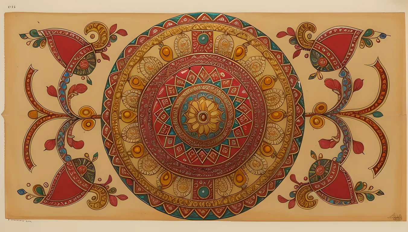 Vibrant Mridangam Drum Illustration with Colors and Patterns