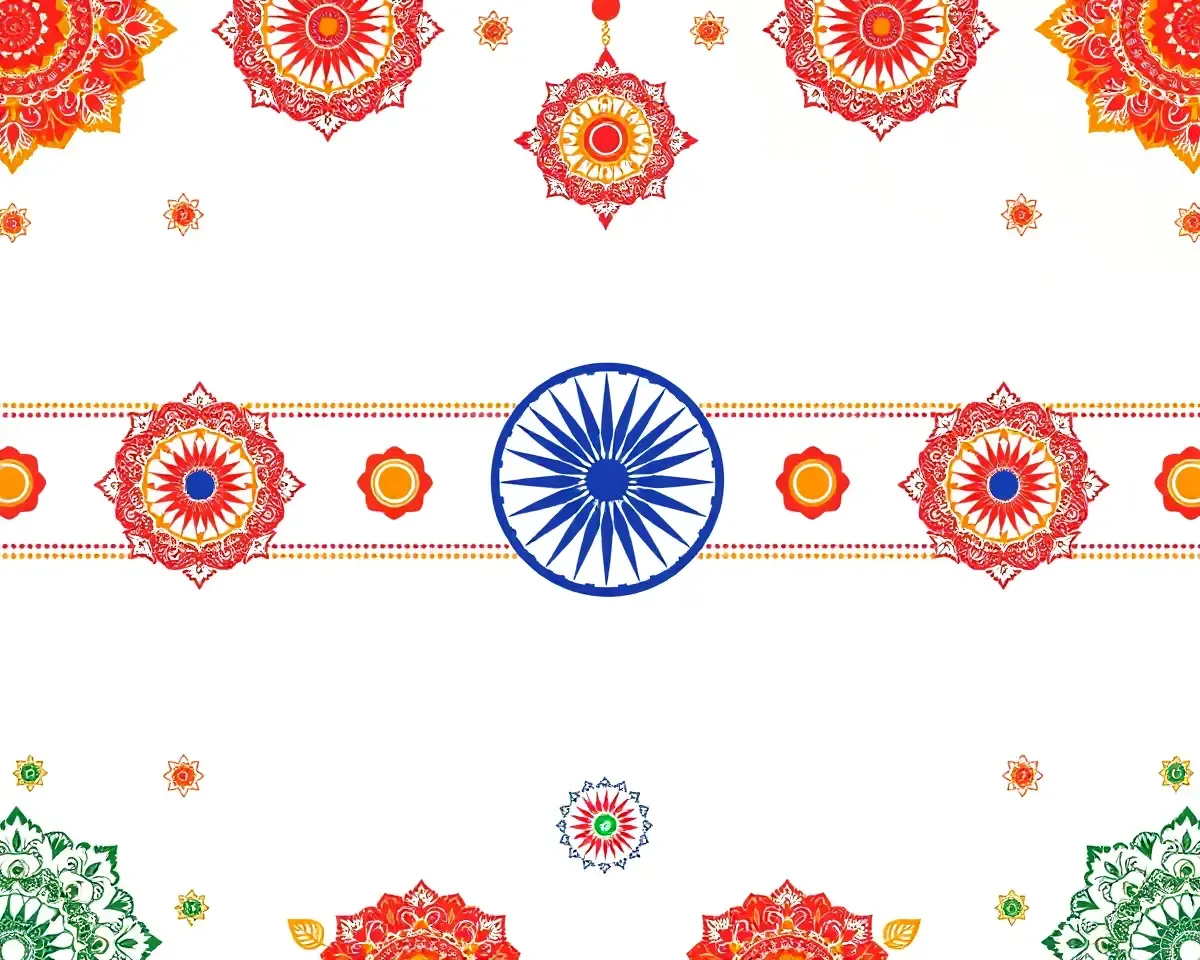 Vibrant Tiranga Illustration with Intricate Patterns and Designs