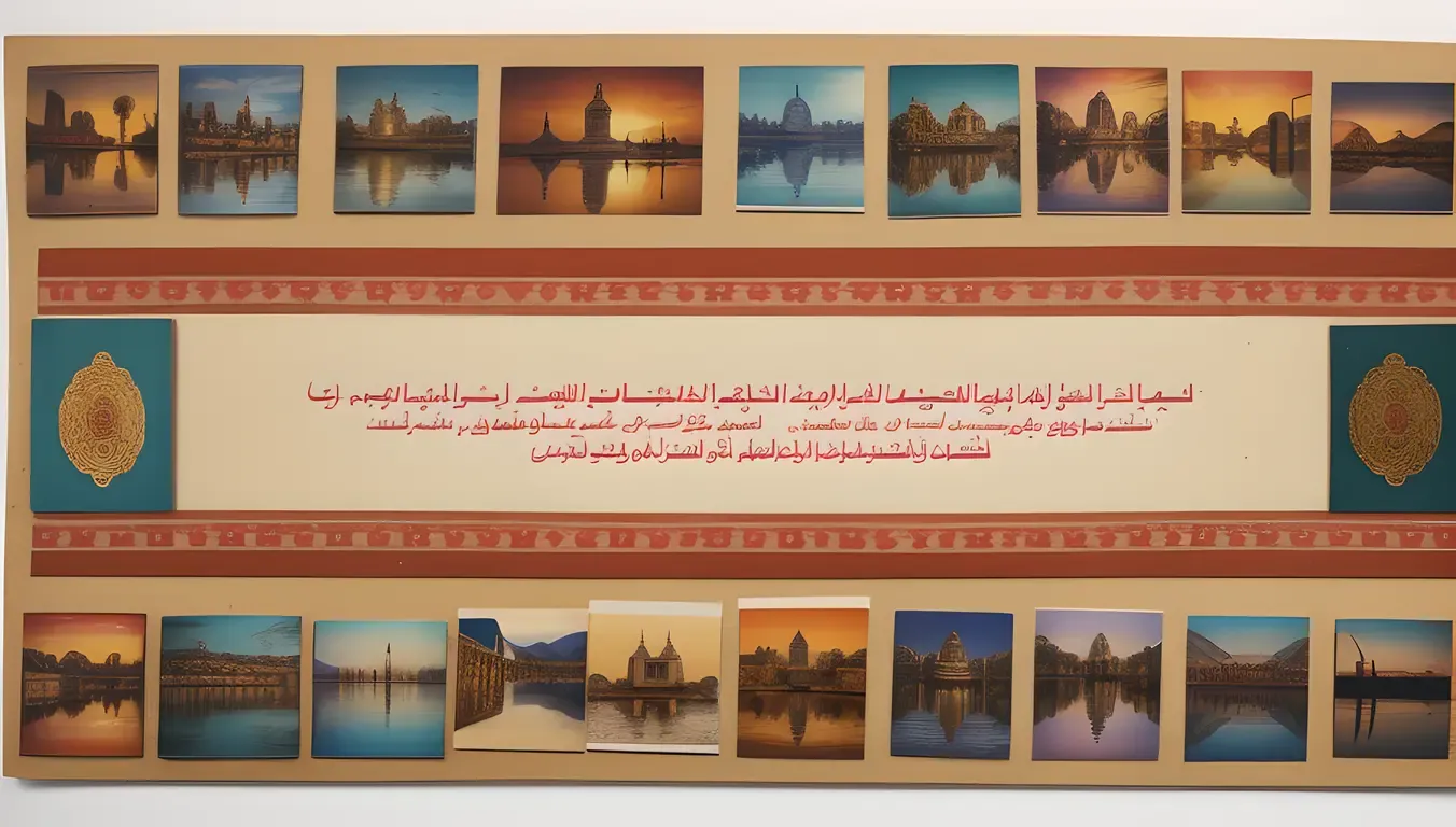 Vintage Collage with Ghazal Poem in Traditional Pattern