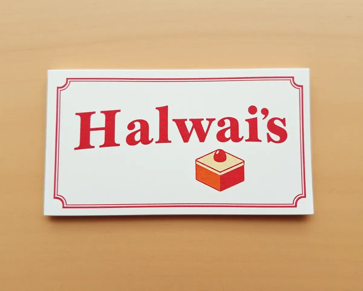 Vintage Design on Halwai's Visiting Card Features Classic Font