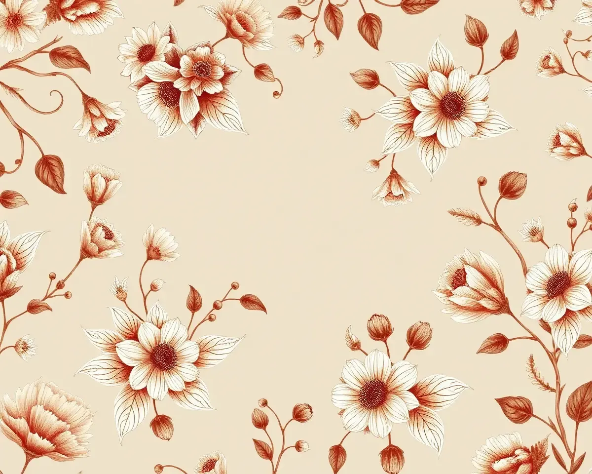 Vintage Floral Pattern for Classic Wedding Album Background
