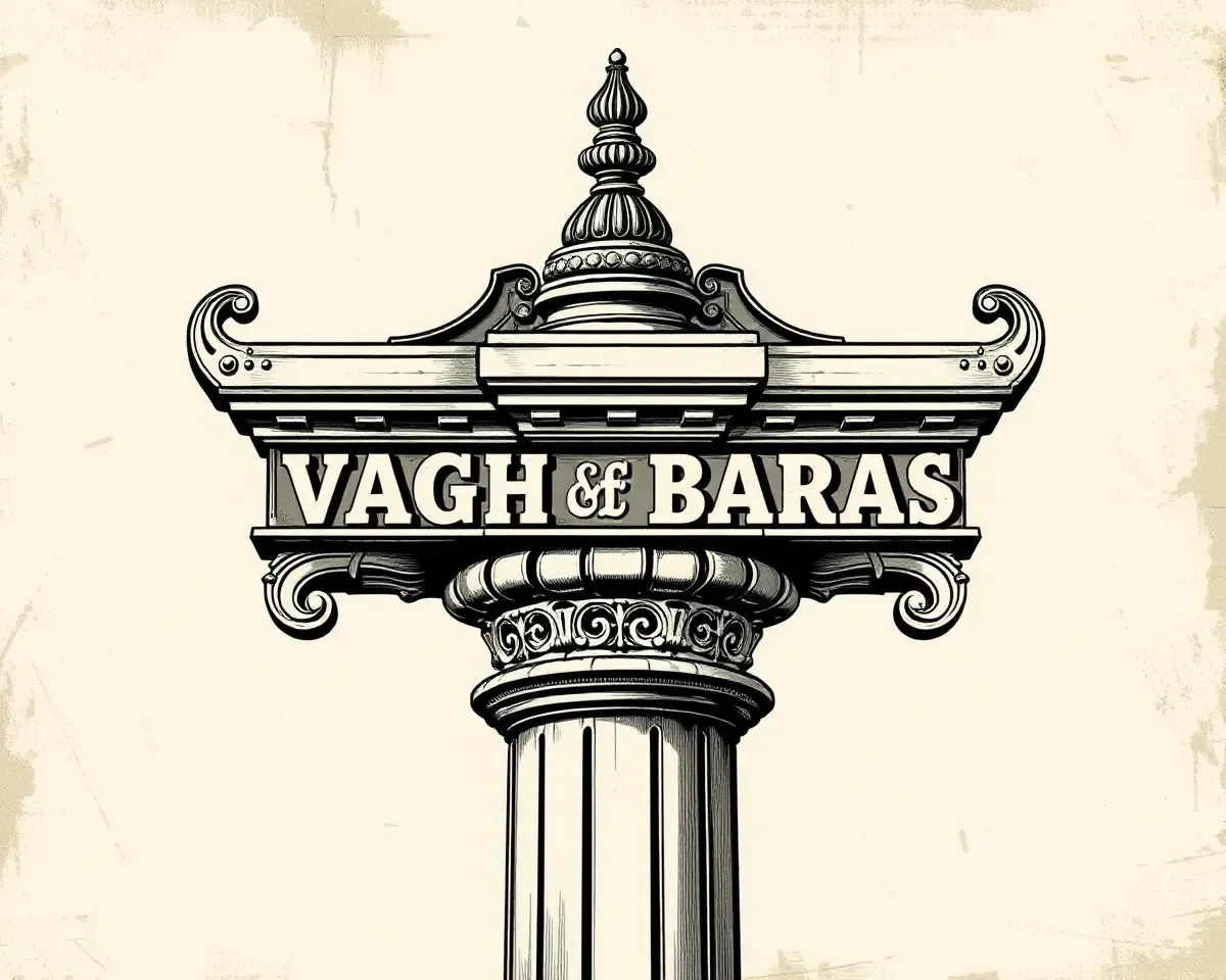 Vintage Illustration of Ornate Vagh Baras Post