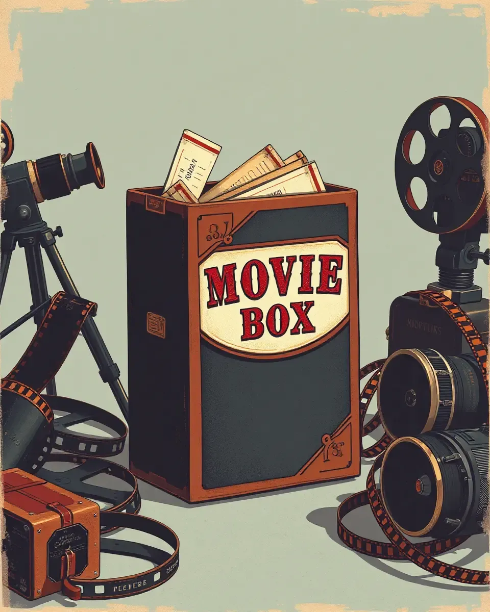 Vintage Movie Box with Classic Film Strip Design