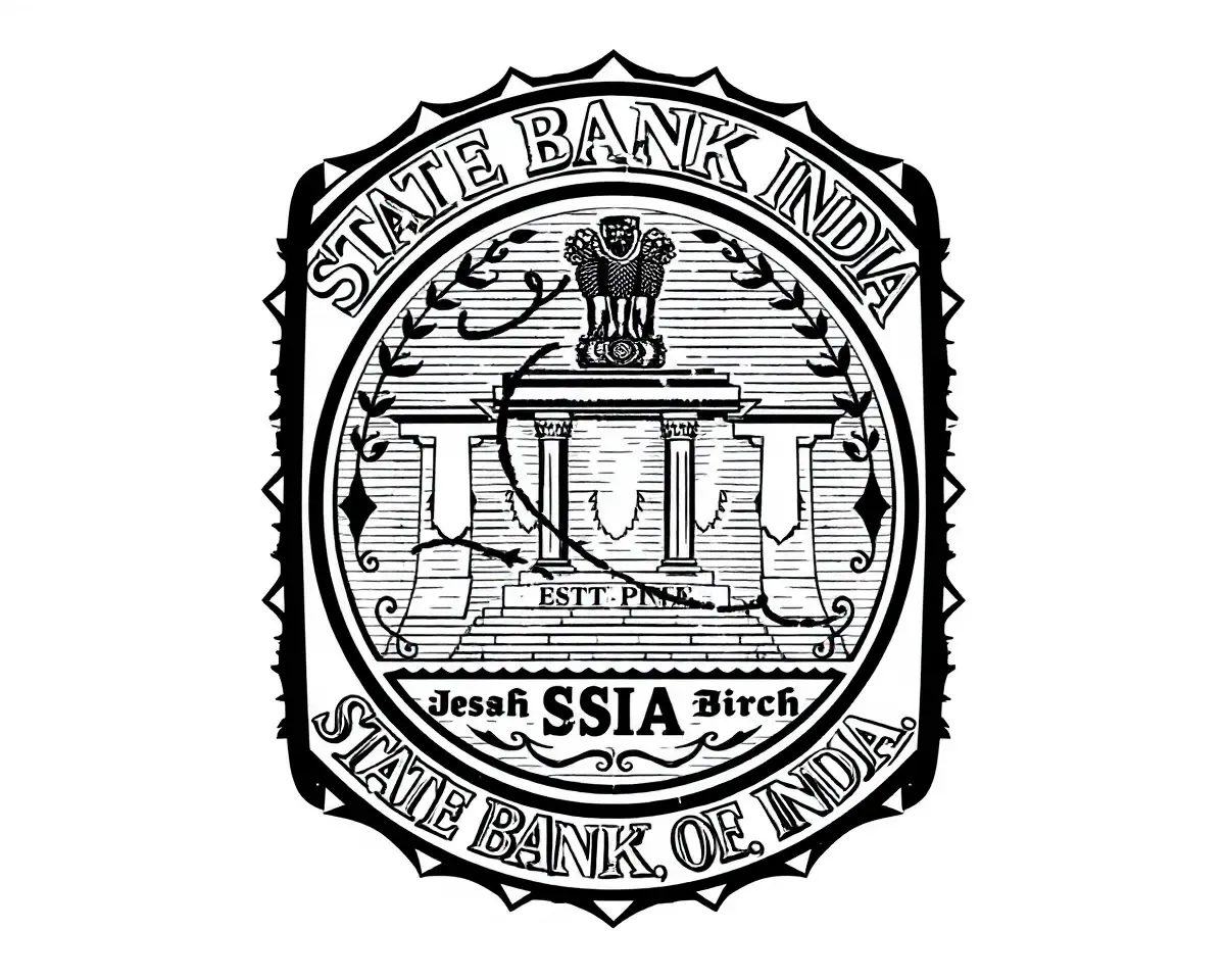 Vintage SBI Stamp with Intricate Details and Ornate Borders