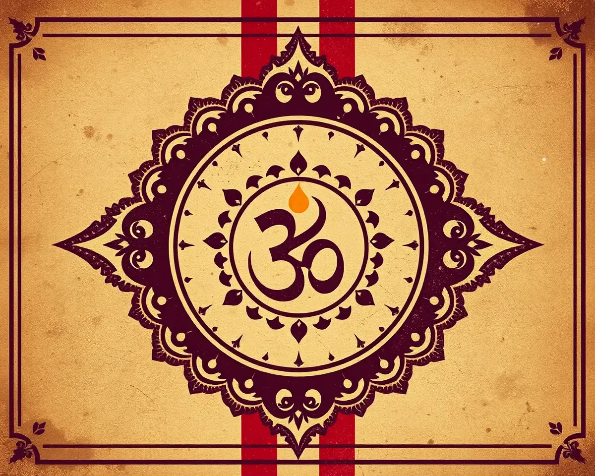 Vintage Shubh Tilak Design with Distressed Textures