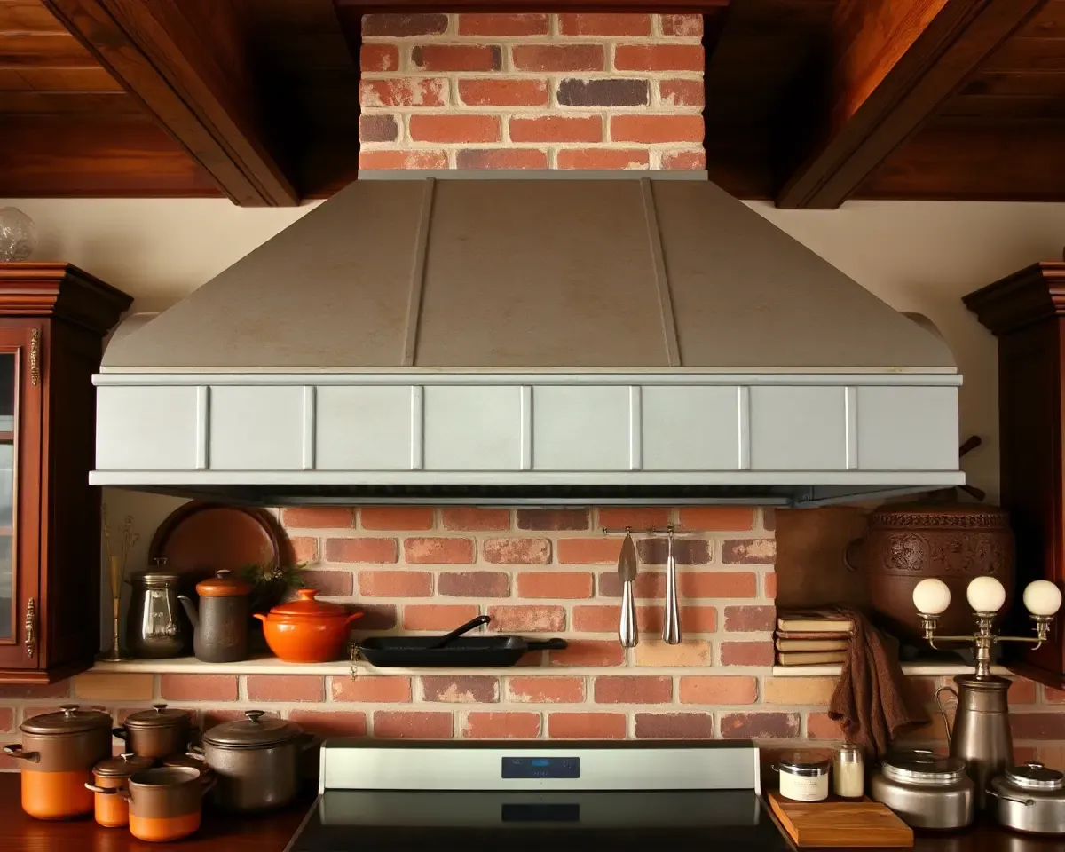 Vintage-Style Farmhouse Kitchen Chimney with Rustic Hood