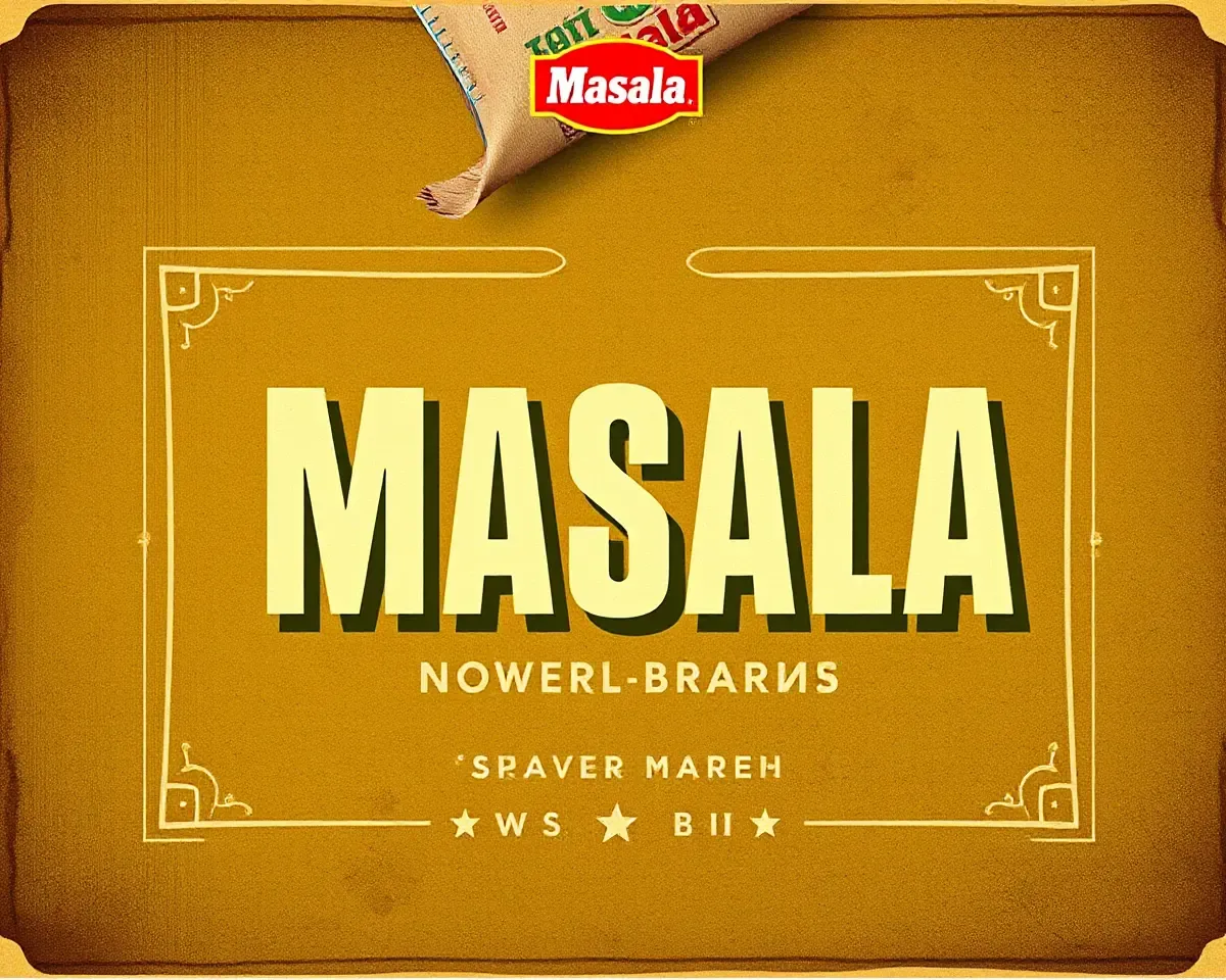 Vintage-Style Masala Brand Advertisement with Distressed Background