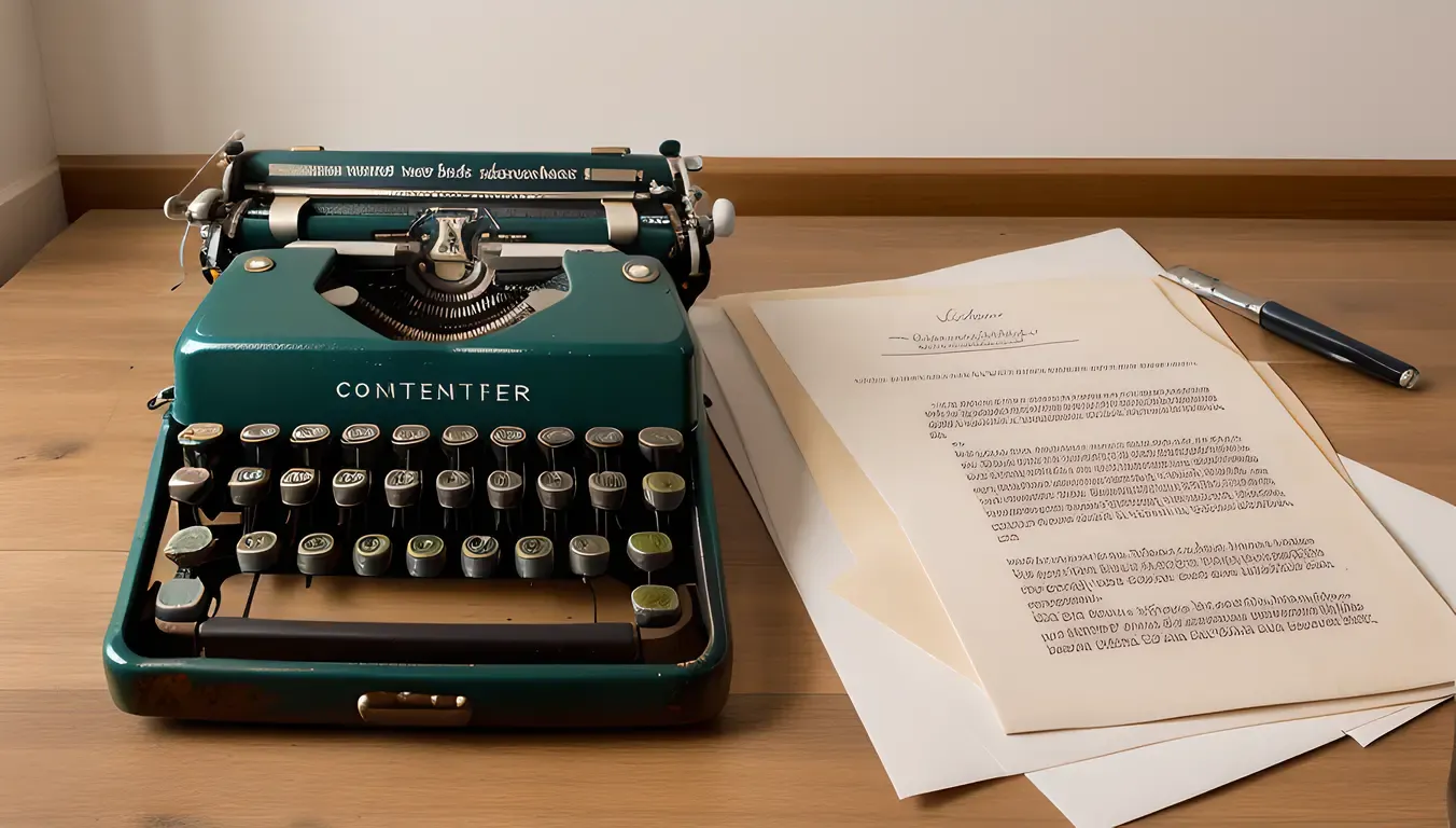 Vintage Typewriter with Freckles on Keys and Papers