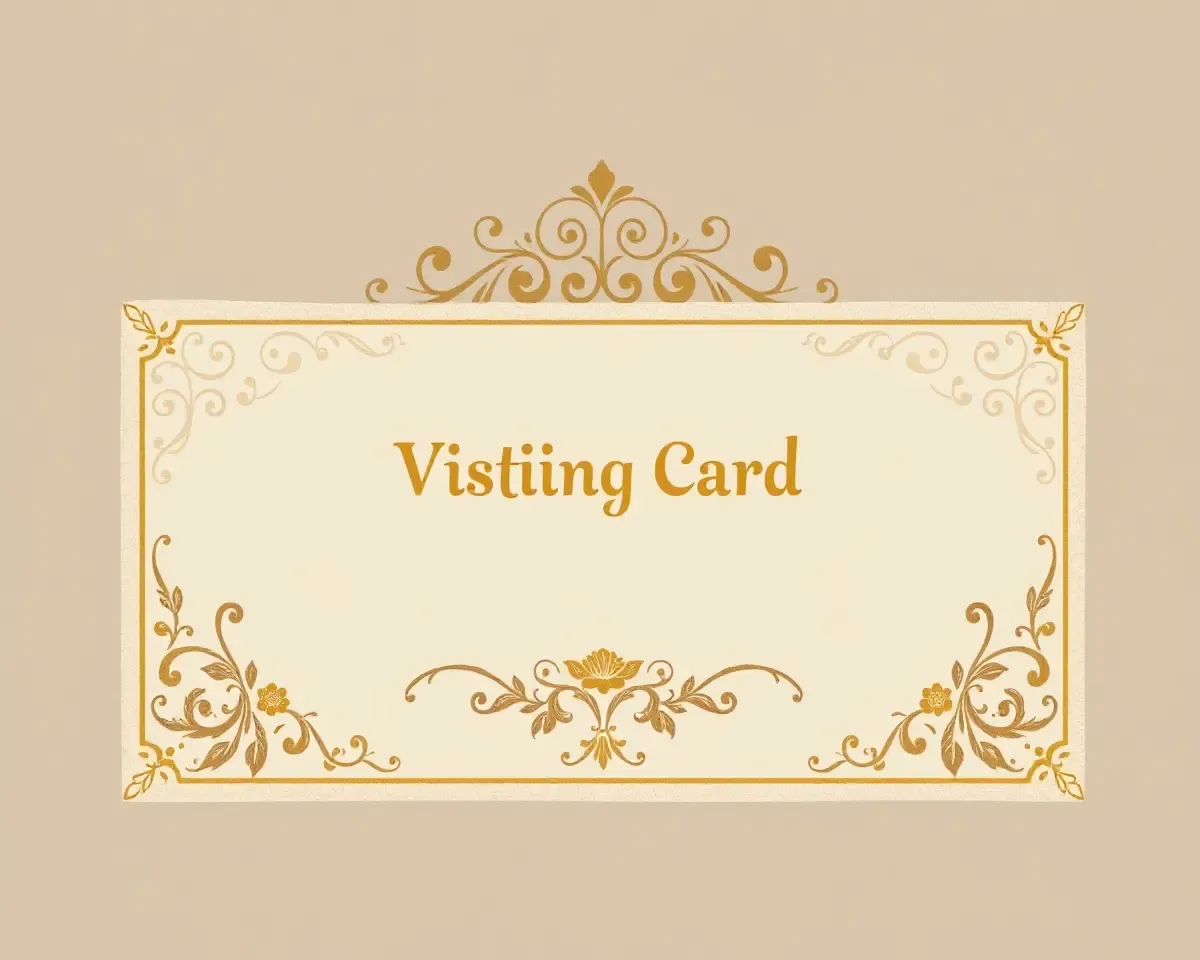 Vintage Visiting Card with Intricate Floral Design