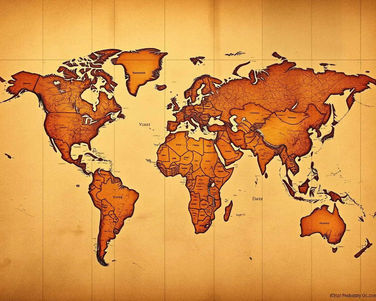 Vintage World Map Wallpaper with Distressed Texture for Mobile