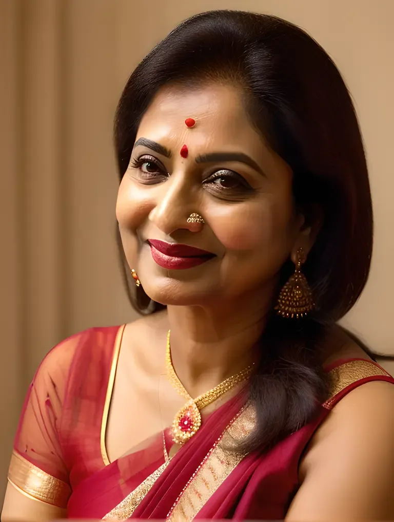 Vyjayanthimala's Sophisticated Profile with Subtle Smile