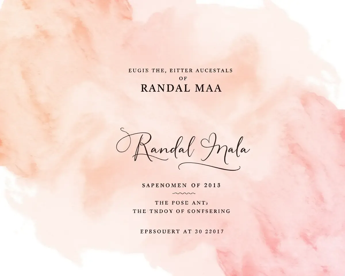 Watercolor Design for Randal Maa's Invitation Card with Soft Colors