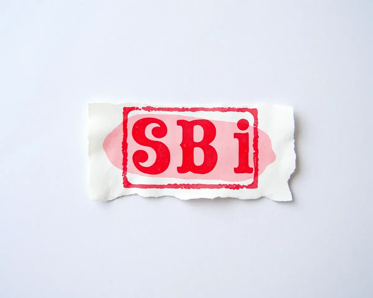 Watercolor SBI Stamp on Textured Paper with Soft Brushstrokes