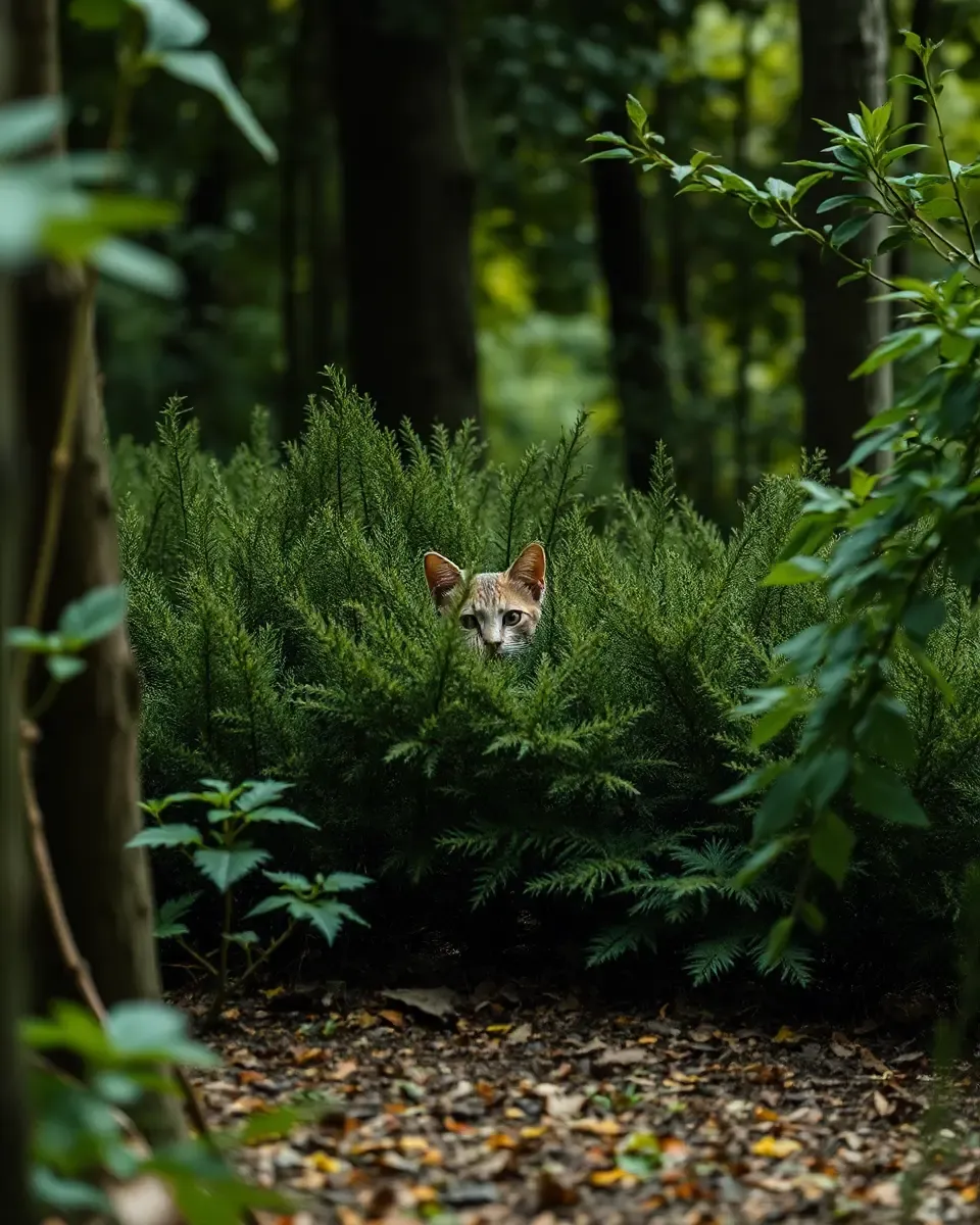 Where is the Lost Cat in the Dense Forest?
