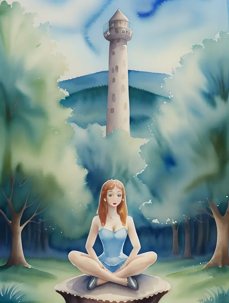 Whimsical Chara on Mushroom in Enchanted Forest