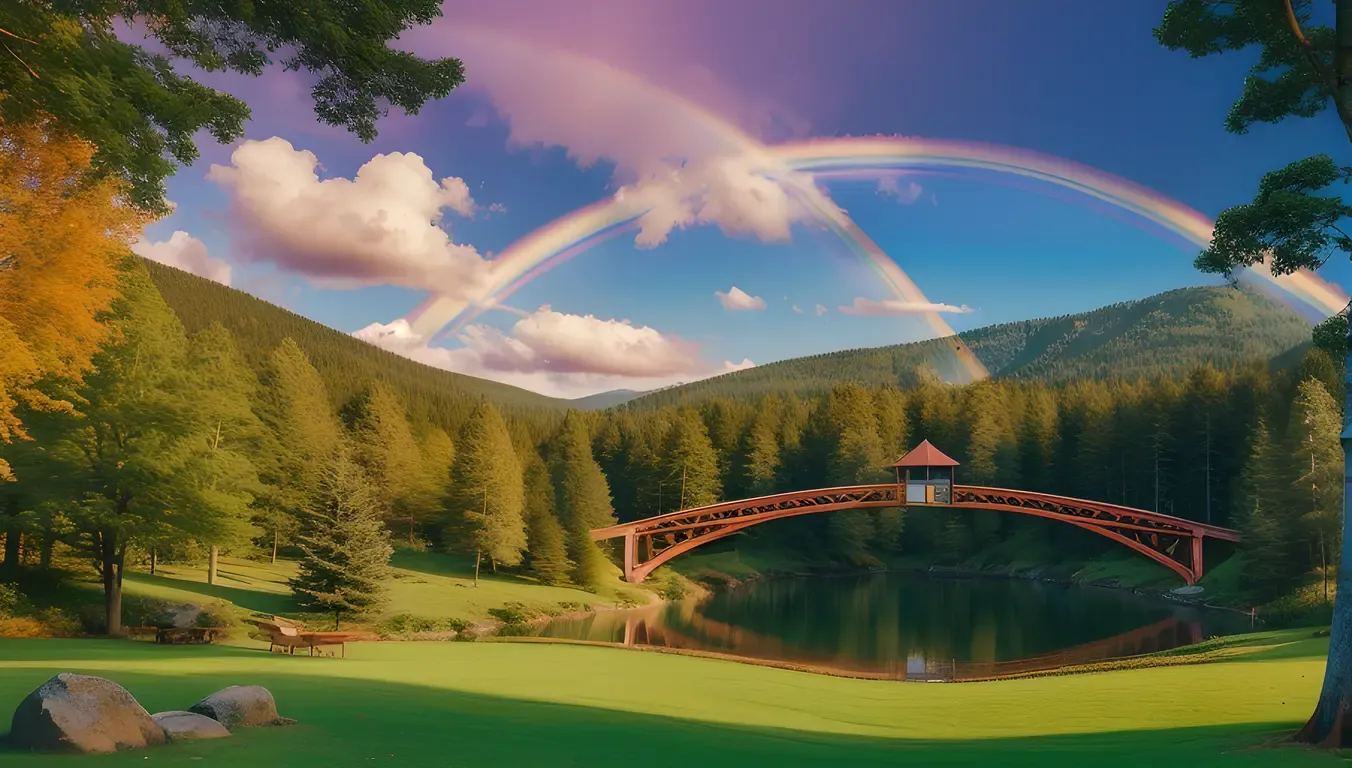 Whimsical Fairy-Tale Hostel Background with Forest and Unicorn