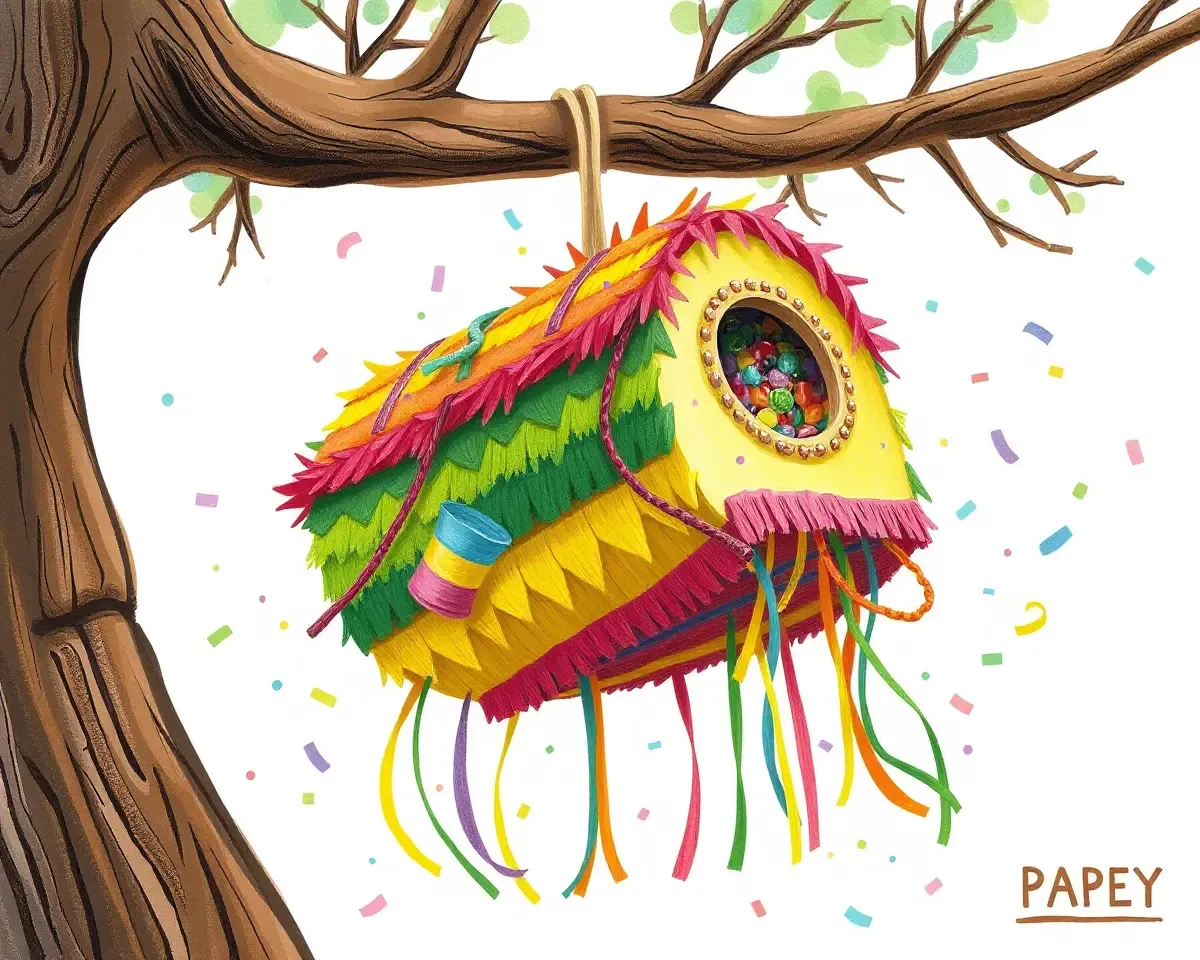 Whimsical Giant Holi Piñata with Colorful Candies