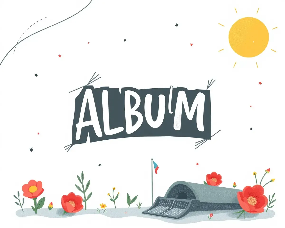 Whimsical Illustration Style 12x36 Album Design PSD Download