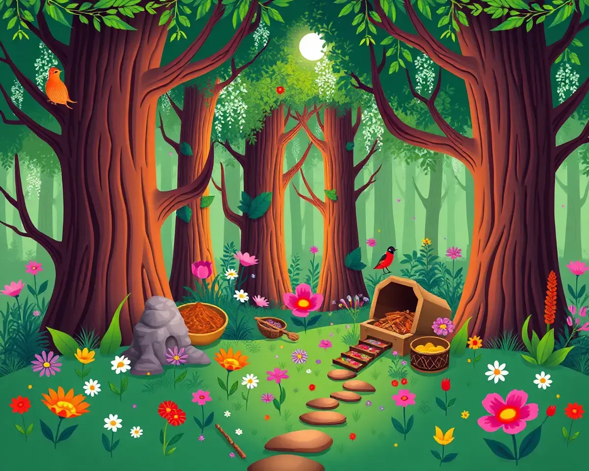 Whimsical Magical Indian Forest on Bhojnalaya Banner
