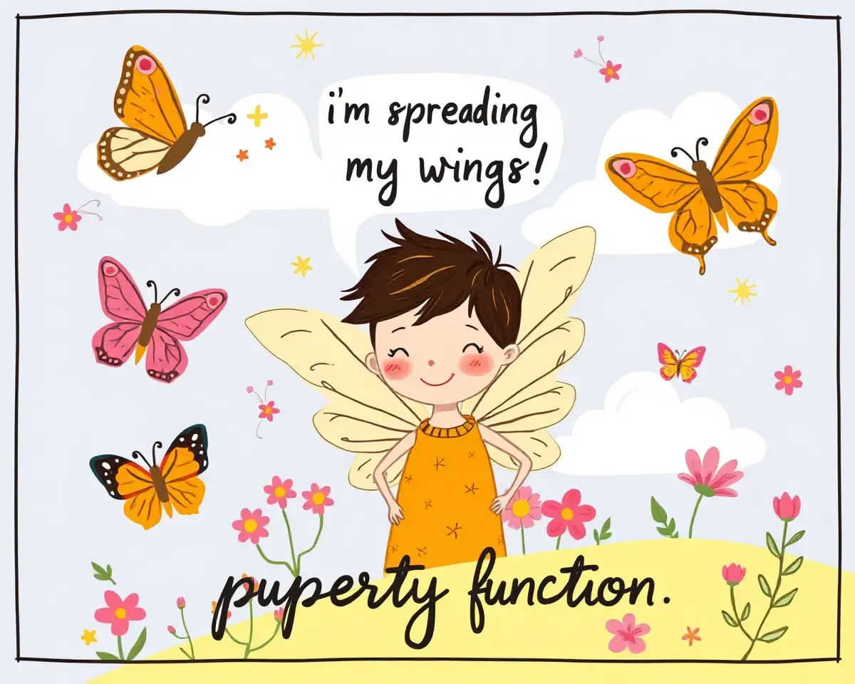 Whimsical Puberty Function Invitation with Butterfly Theme