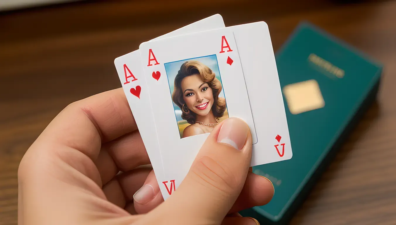 Winning Hand of Rummy with Hint of Smiling Face