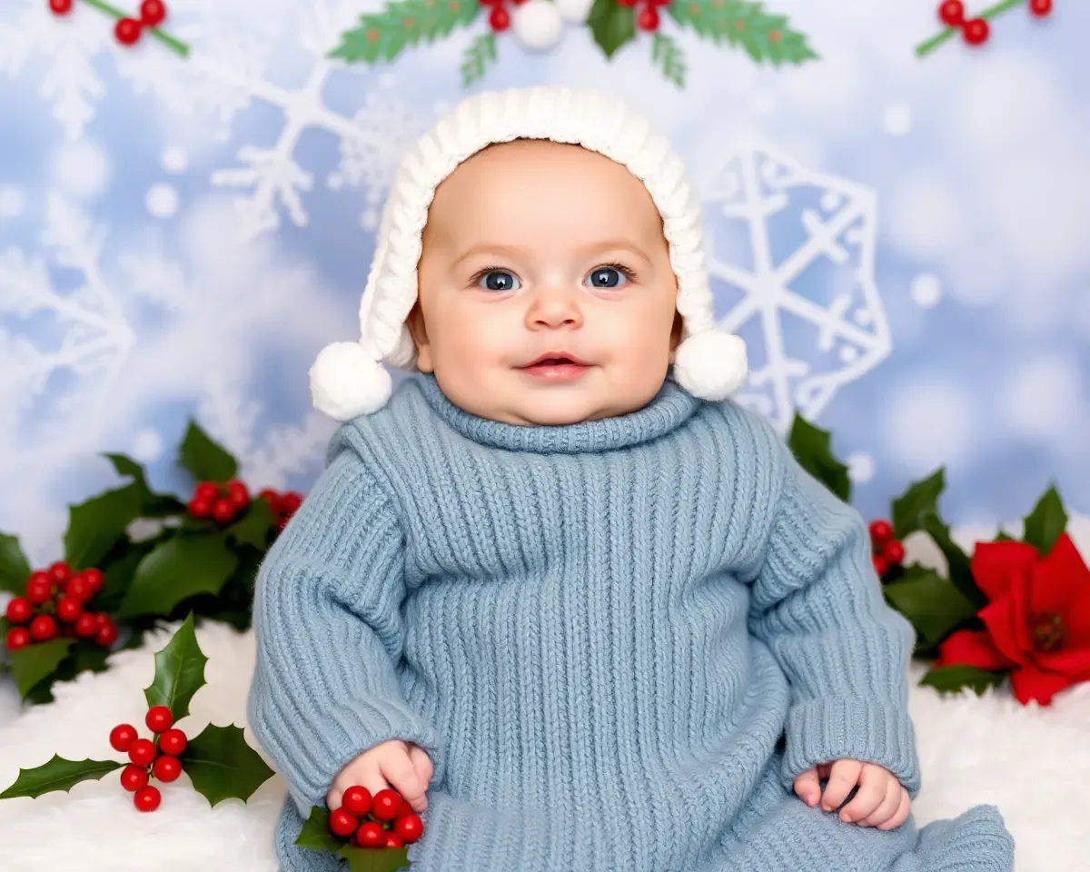 Winter Wonderland Background for Baby's First Christmas Photo Shoot