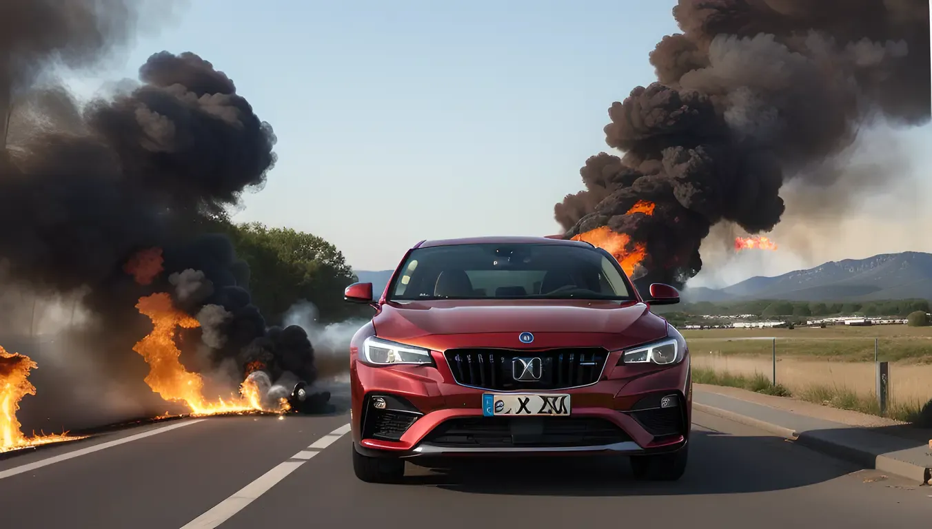 XX Car Speeds Down Highway with Flames